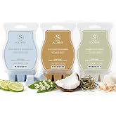 Scentsy Wax Melts, Tides &amp; Tropicals 3 Bar Set, Paraffin Wax Cubes, 7.8oz | Tropical fragrance collection, made in USA paraffin wax cubes for electric warmers, home fragrance, gift set