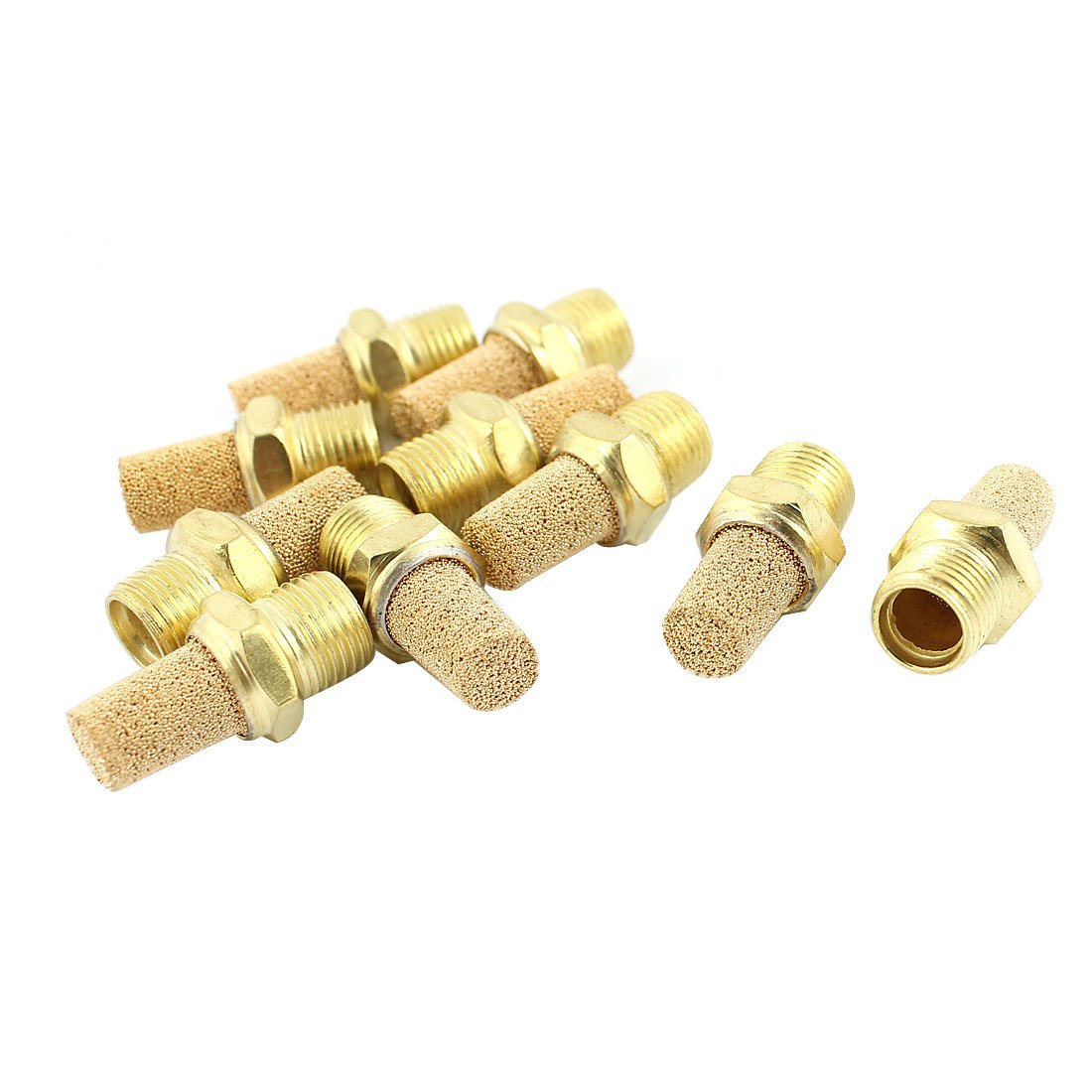 Sourcingmap 10pcs 1/8PT Male Thread Pneumatic Filter Noise Sinter Exhaust Muffler