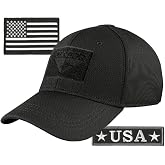 Condor Fitted Tactical Cap Bundle - USA Morale &amp; USA Flag Patches - Choose Size