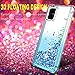 Jemo for Samsung Galaxy A51 Case,W/Soft 2 HD Screen Protector Four-Corner Glitter Bling Floating Liquid Quicksand Silicone Slim Non-Slip Shockproof Protective Luxury Clear Case for Girls Women (Teal)