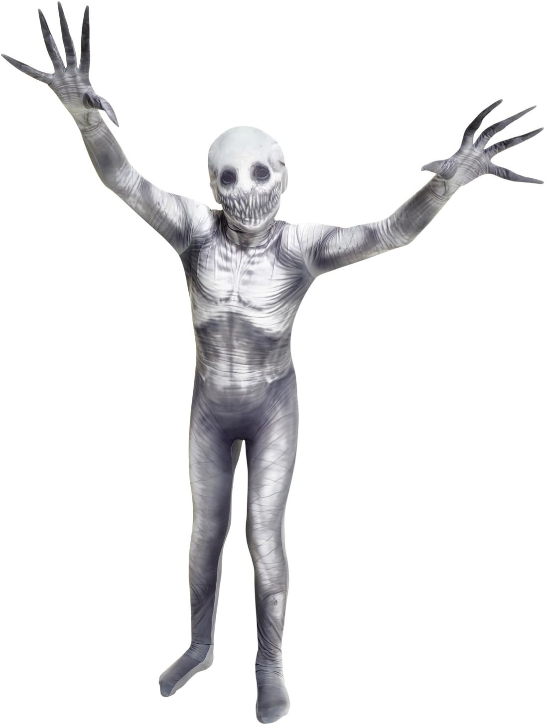 Morphsuits The Rake Kids Halloween Costume, Scary Boys, Fun Dress-Up Outfit for Halloween Parties Large, Grey/White - Image 3