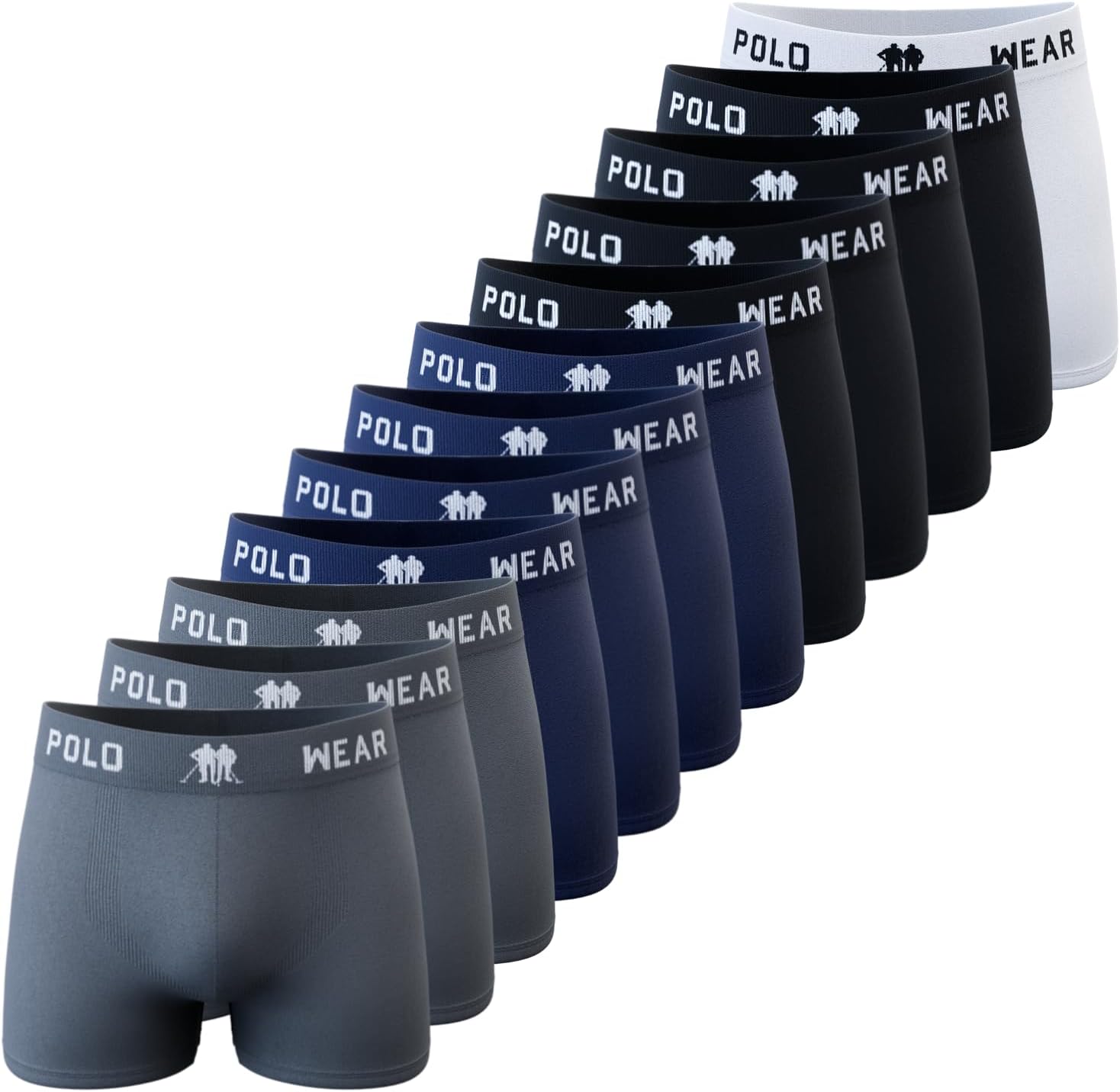 Kit 12 Cuecas Masculinas Boxer Microfibra Adulto Box Sem Costura Polo Wear Sortido