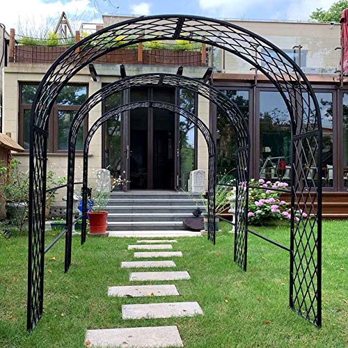 SSHHM Rosenbogen Rankhilfe,Pflanzbogen Rankhilfe,Metall Gartenbogen mit Graceful Kurve Stark und Robust/Schwarz / 3.5m… – Bild 2