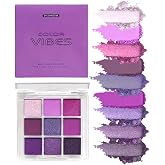 9 Colors Eyeshadow Palette - Purple Eyeshadow Theme, High Pigmented Blendable Matte &amp; Glitter Shimmer Finishes, 24-Hour Long Lasting Mauve Eye Makeup for Christmas &amp; Music Festivals(Purple)