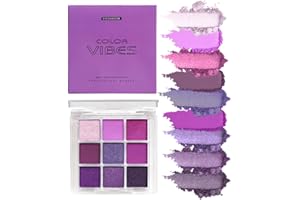 BAISEN DIARY 9 Colors Eyeshadow Palette - Purple Eyeshadow Theme, High Pigmented Blendable Matte & Glitter Shimmer Finishes, 24-Hour Long Lasting Eye Makeup for Christmas & Music Festivals(Purple)