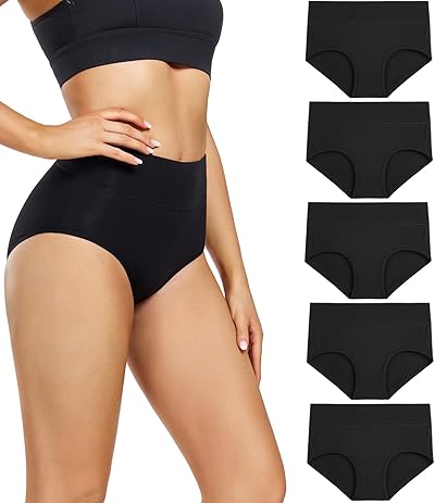wirarpa Damen Unterhosen Baumwolle Unterwäsche Slips Damen Hohe Taille Taillenslip Weich Frauen 5er Pack