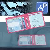 OFFCUP PU Leather Disabled Badge Holder Blue Rose Red Hologram Safety view 6