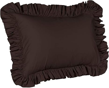 Amazon Com Ruffle Pillow Case King Pillow Sham Brown Ruffle Pillow Cover Kitchen Dining