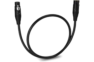 LyxPro 1.5 Feet XLR Microphone Cable Balanced Male to Female 3 Pin Mic Cord for Powered Speakers Audio Interface Professional Pro Audio Performance and Recording Devices - Black
