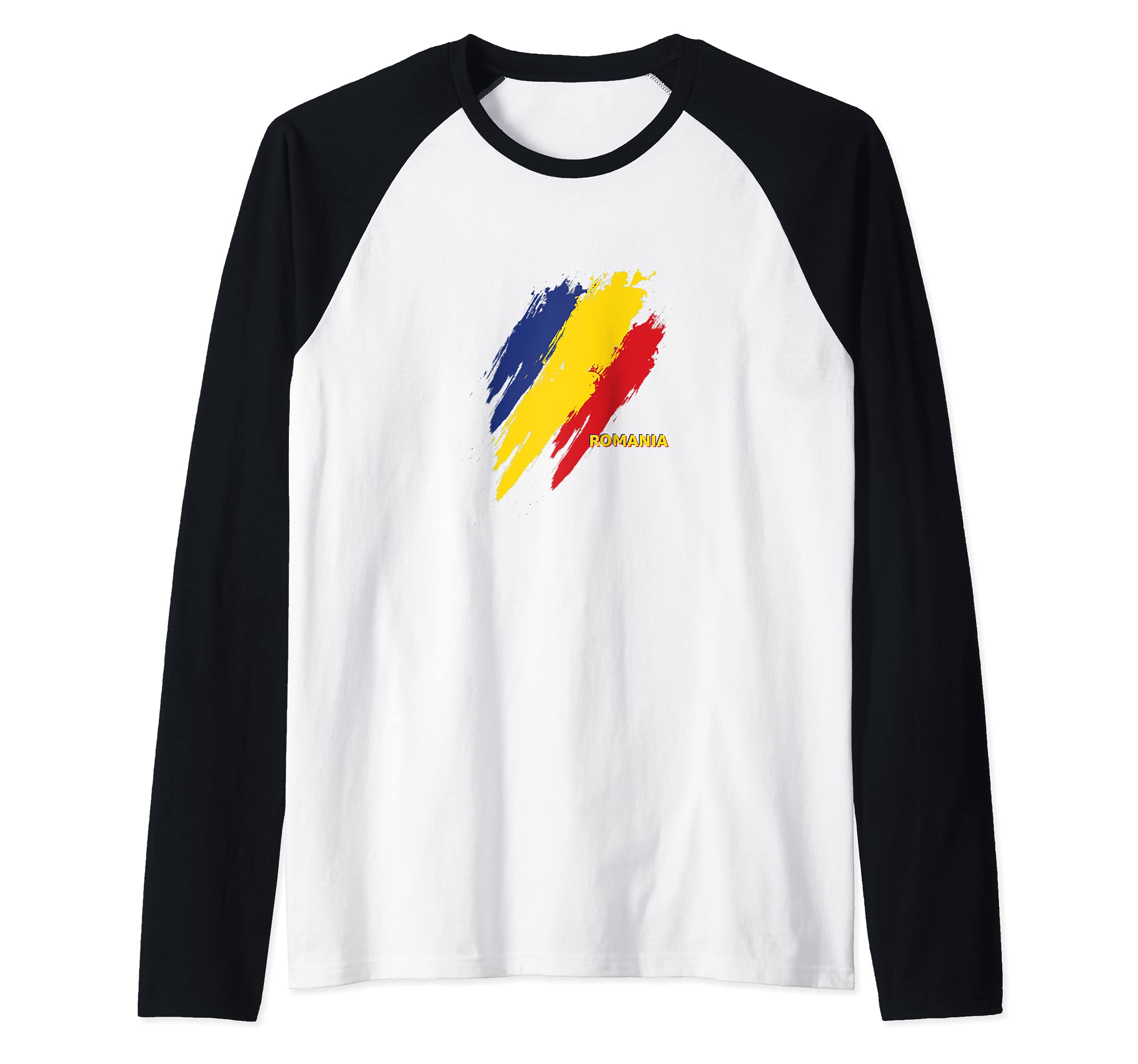 Flag Romania Raglan Baseball Tee