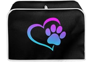 Upetstory 4 Slice Dog Paw Print Toaster Cover Oven Maker Bread Dust Cover Kitchen Broiler Appliance Organizer Bag Fingerprint Protection