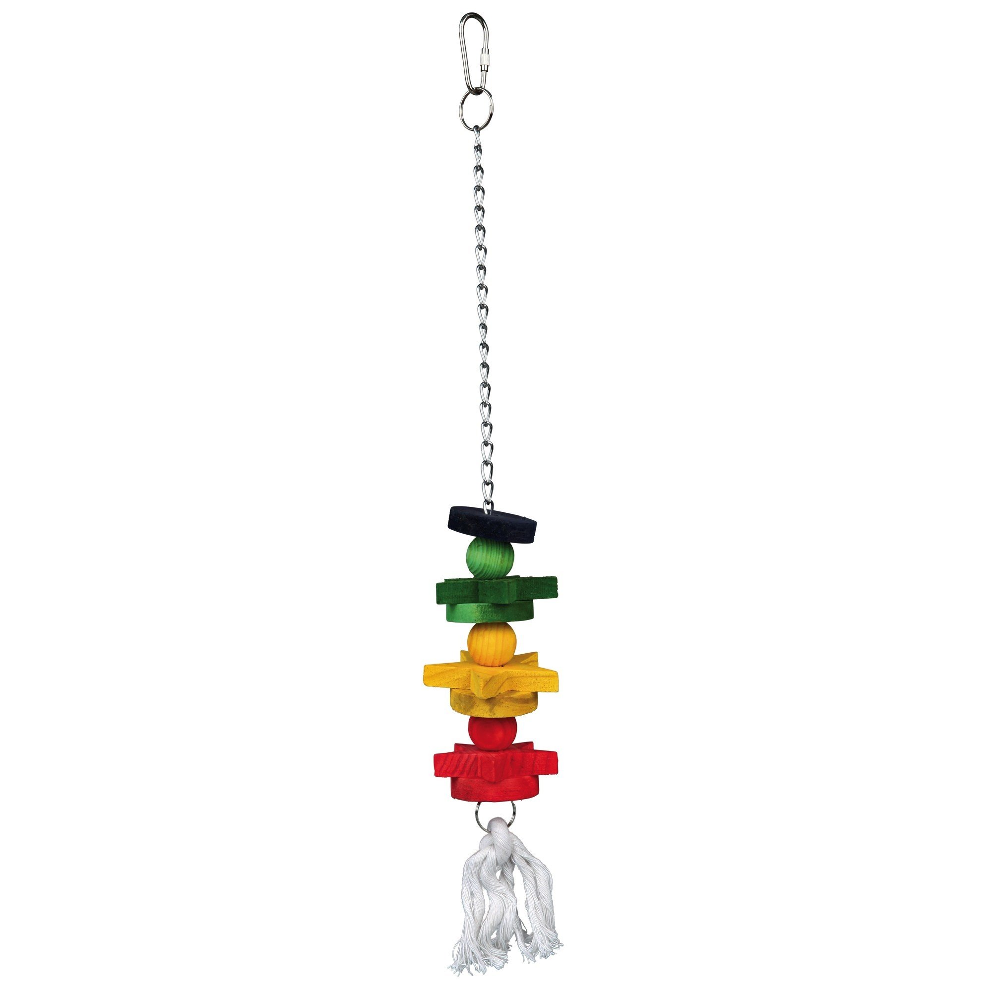 Trixie Colourful Wooden Toy with Chain and Rope, 30 cm, Pack of 4