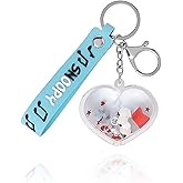 SALLY ROSE Snoopy Liquid Heart Keychain – Official Peanuts Bag Charm with Wristlet Strap for Backpacks & Bags