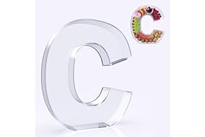 RUFHVTY 11" Acrylic Letter Charcuterie Box, Reusable Fillable Alphabet Number Shaped Form Tray for Birthday Anniversaries, Party Decorative Serving Plates Display Candy Cake (C)