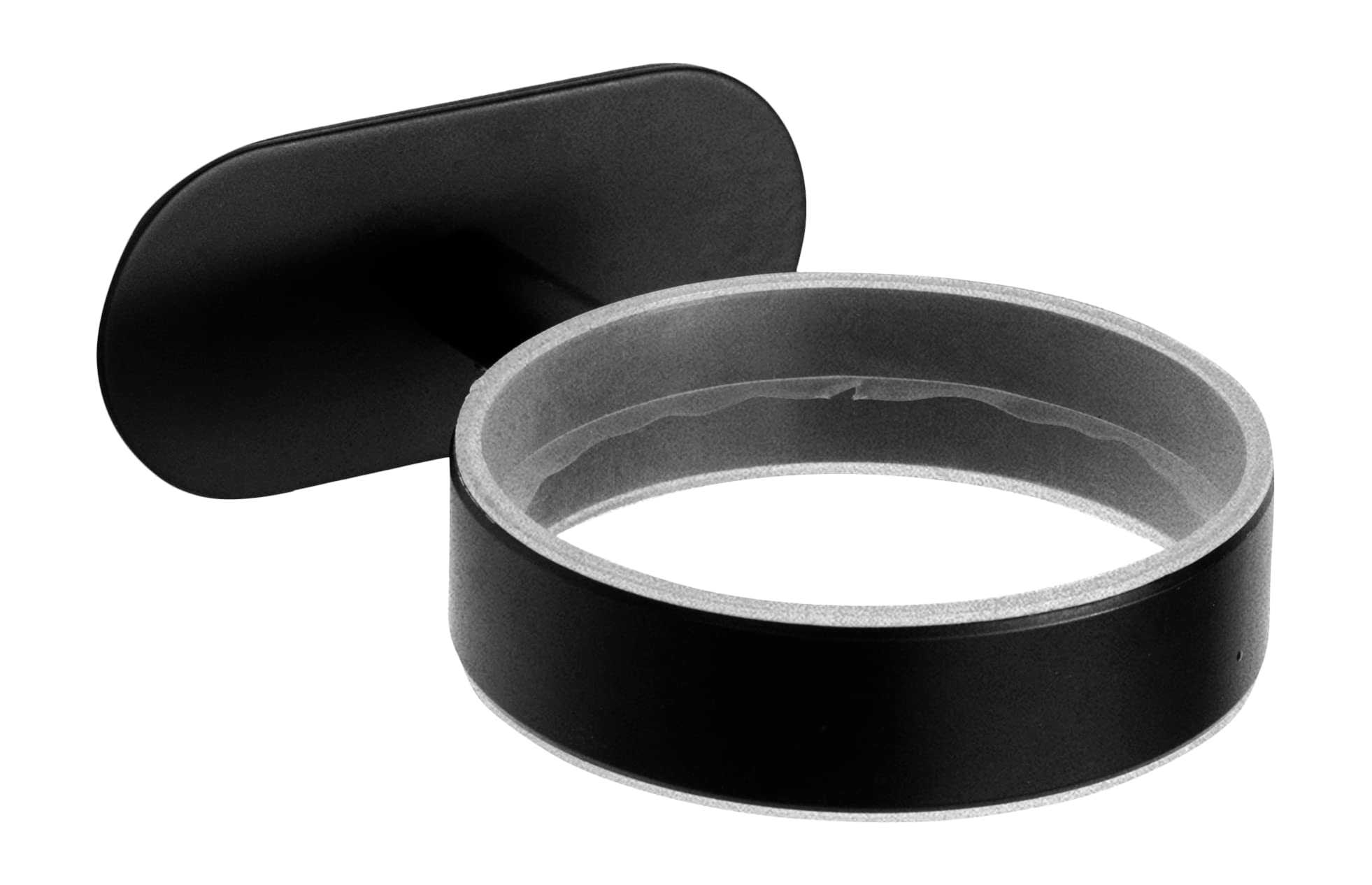 Ambrosya - Hair Dryer Holder Without Drilling - Bathroom Wall Bracket For Gluing (Stainless Steel (Black))