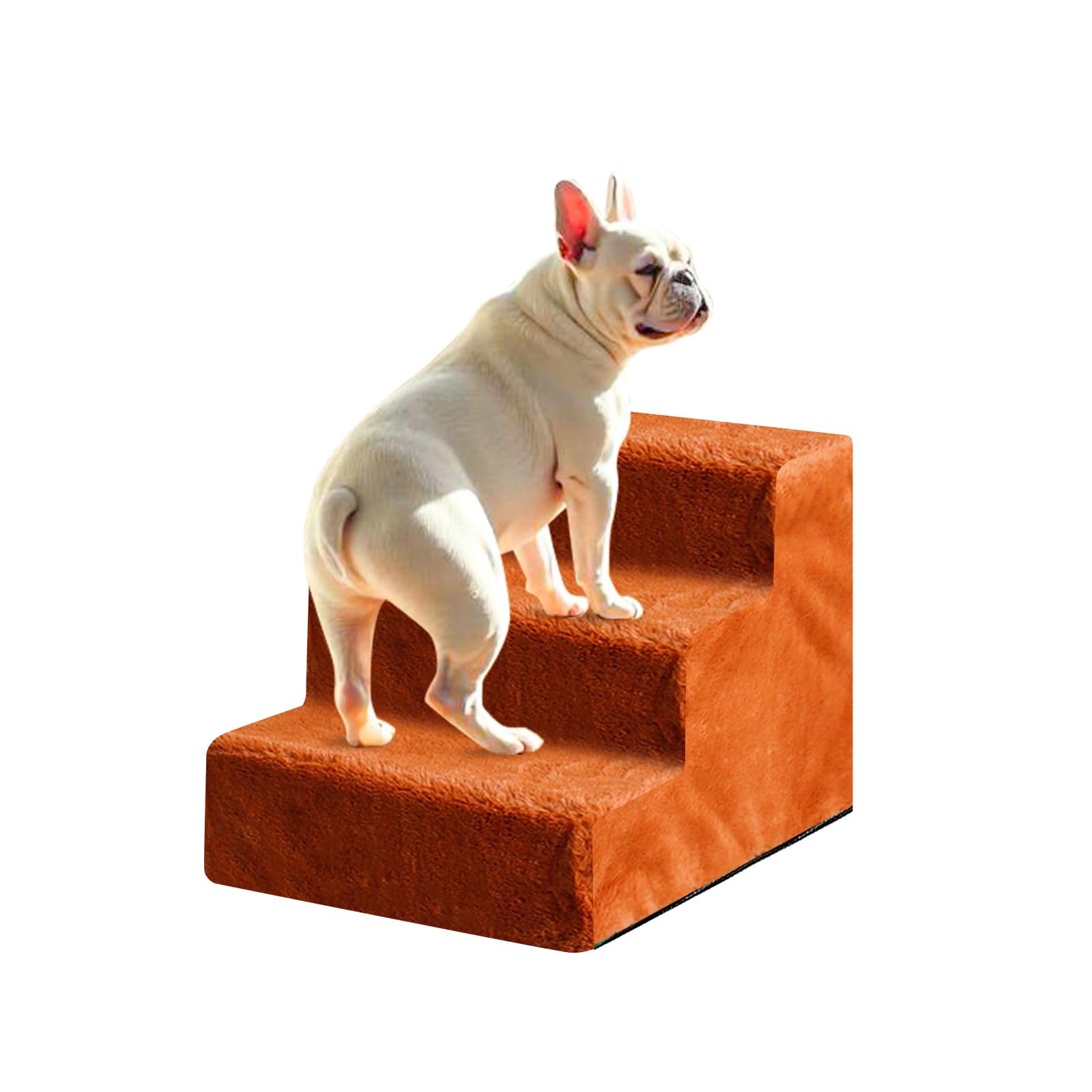 Photo 1 of *NO COVER* Enjoying Dog Stairs for High Bed and Couch Pet Steps for Small Dogs Short Legged Elderly Dogs Cat Ladder, Non-Slip, Self-Assembly, Washable, Brown