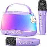 MJI Kiddos Kids Karaoke Machine with 2 Wireless Microphones, Bluetooth Speaker with Voice Changer & LED Lights, Portable Singing Toy Gift for Boys & Girls Ages 3–12