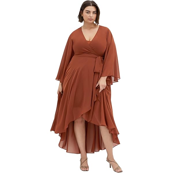 chinese dress ladies Amazon.com: ELOQUII Women's Plus Size Satin Maxi Dress