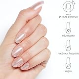 OPI xPRESS/ON Throw Me a Kiss Pink Shimmer Short Round Nails with Glue view 2