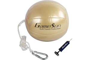 GAMESUN Tetherball Ball and Rope Set- Tetherball Ball with Rope and Carabineer Hoop, Two-Needles Pump, Glow in Dark