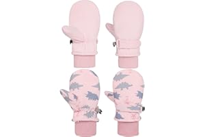 Urban Virgin Toddler Waterproof Outdoor Infant Mittens Baby Winter Gloves Dino Cuffed Warm Fleeced Kids Ski Gloves For Teens