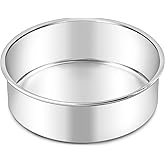 LIANYU 6 Inch Round Cake Pan, Stainless Steel Baking Layer Cake Pan Tin, Heavy Duty Metal Round Tier Baking Tins, 2In Tall, Oven & Dishwasher Safe