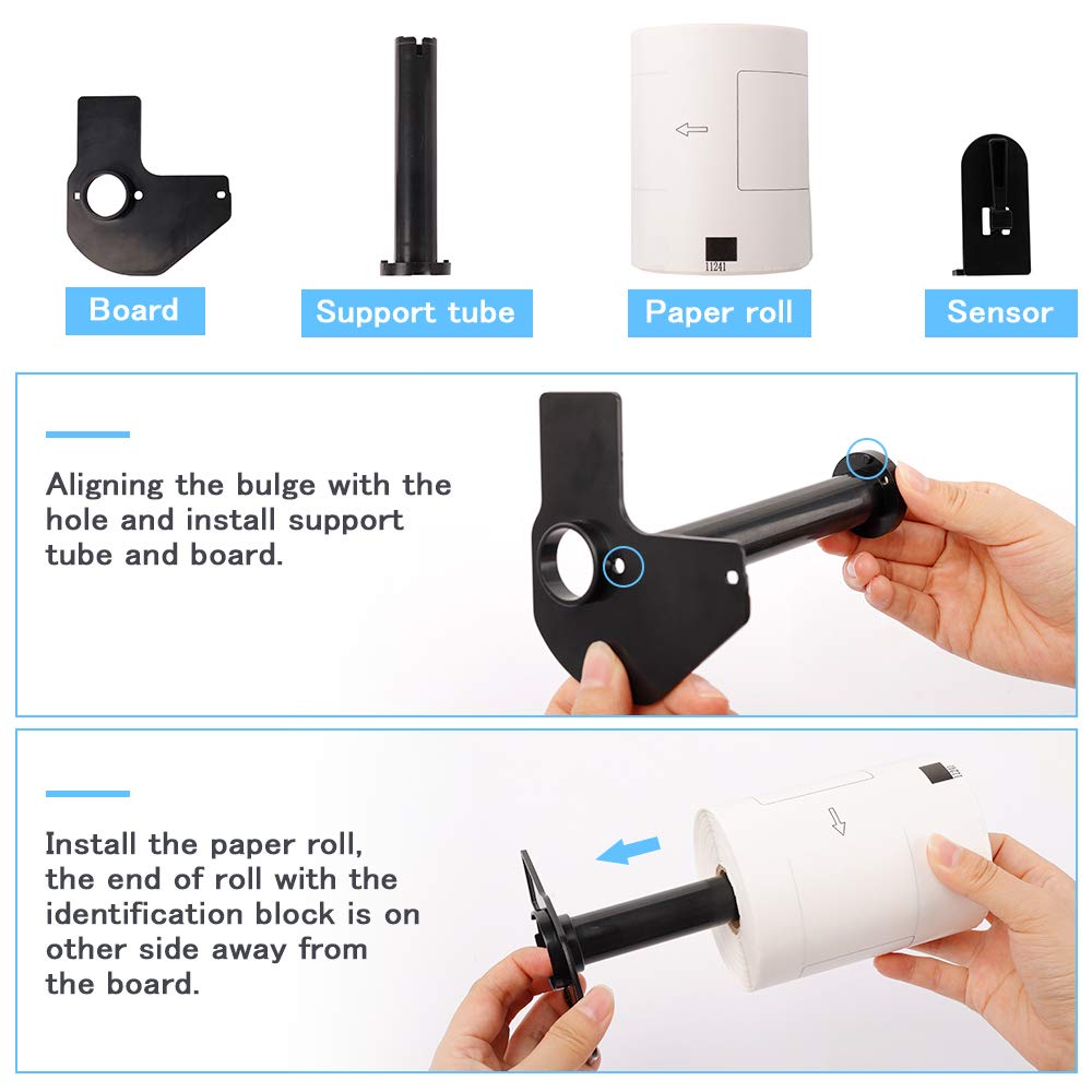 Label KINGDOM Compatible Rolls Replacement for DK-1241 Die-Cut Large Shipping Labels, 4''x 6''(102 mm x 151 mm) 200/Roll DK Labels Compatible with Brother QL Printer QL-1050 (1 Roll+1 Reusable Frame) : Office Products