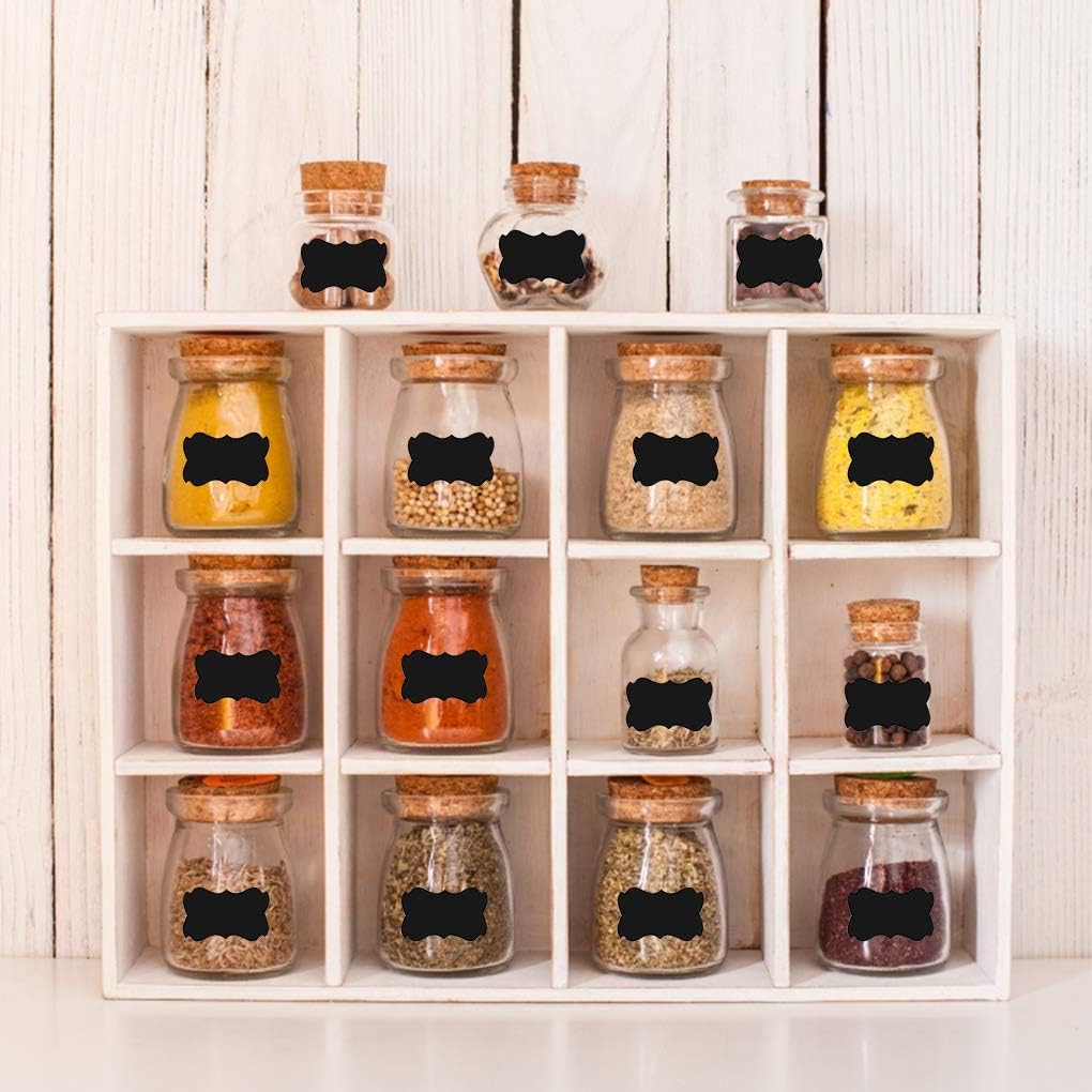 Roll Chalkboard Labels, Removable Waterproof Blank Blackboard Sticker Labels for Jars, Spice, Craft, Home, Kitchen, Storage, Pantry or Fridge（120 pcs） (Lace Shape) : Office Products