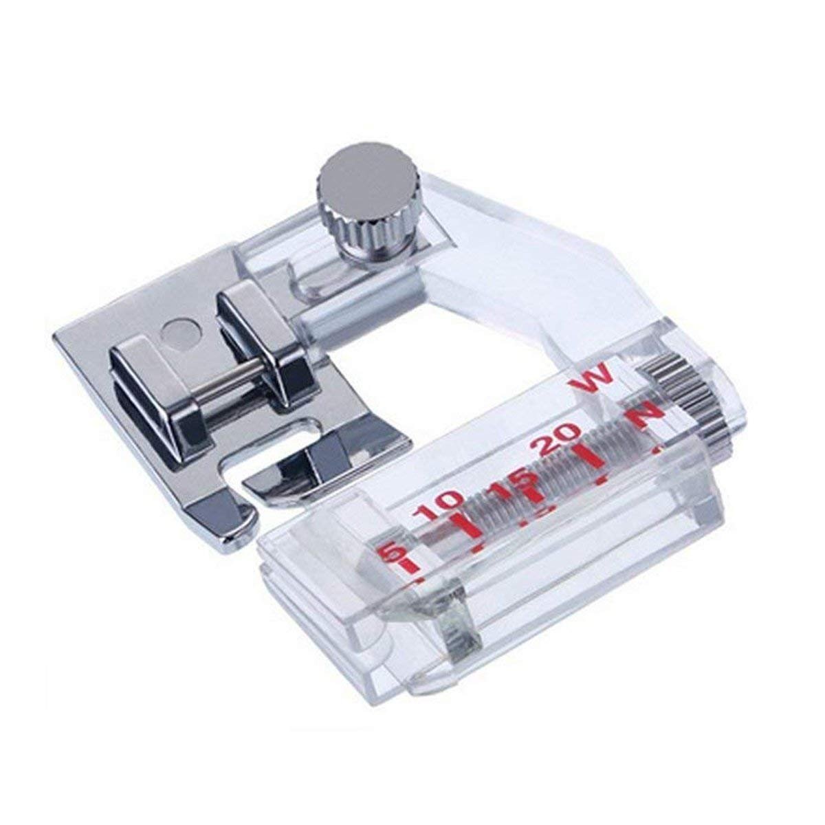 5mm to 20mm Adjustable Bias Binder Binding Foot for All Low Shank Snap-On Singer, Brother, Babylock, Euro-Pro, Janome, Kenmore, White, Juki, New Home, Simplicity, Elna and More