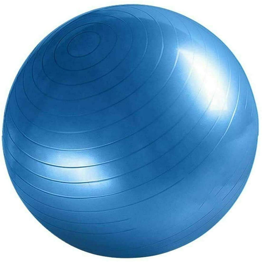 GLOW Exercise Gym Ball – Blue Fitness Yoga Swiss Ball with Dual Hand Pump to Tone Strengthen Core Thighs Back Abs - 65 cm Burst Resistant Supports 200kg Ideal Birthing Ball for Pilates Pregnancy