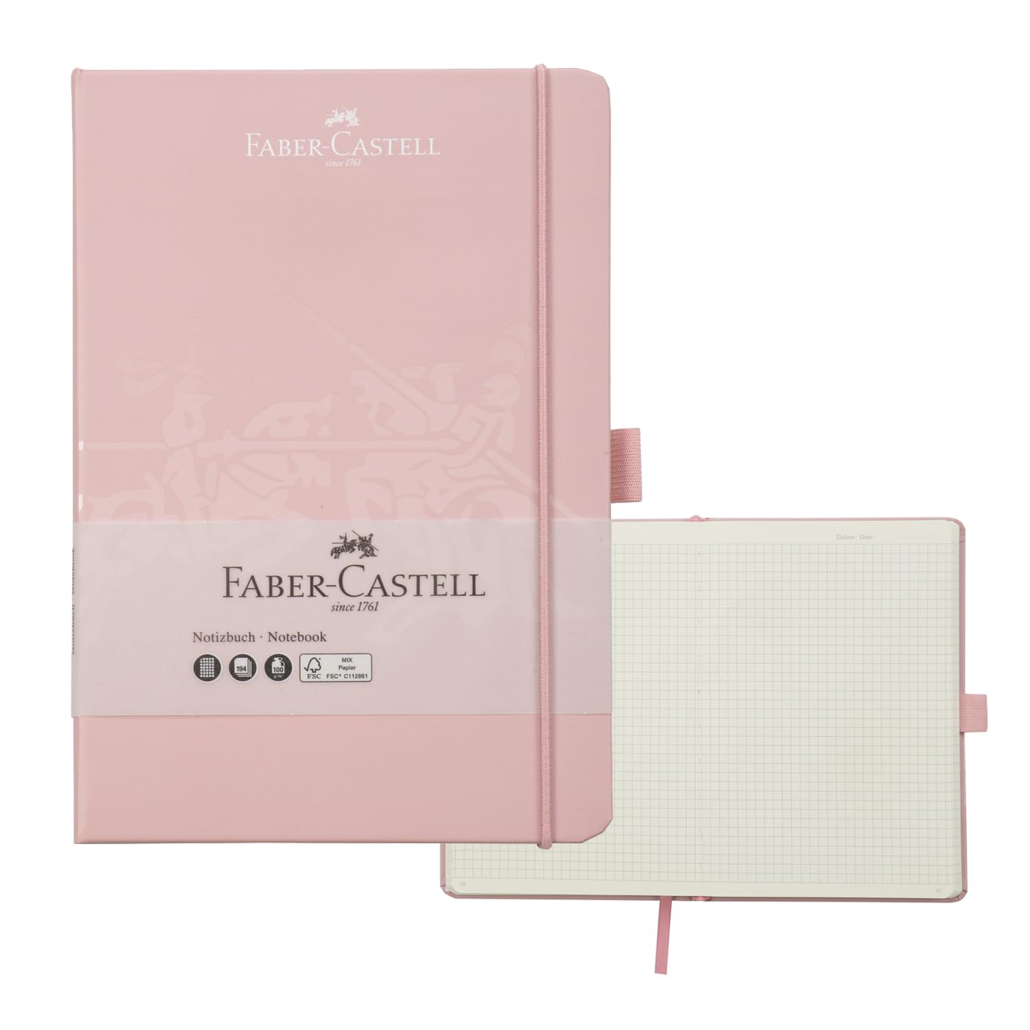 Faber-Castell 27826 Notebook DIN A5 145 x 210 mm Paper Quality 100 g/m² FSC Mix Rose Shadows Pack of 1