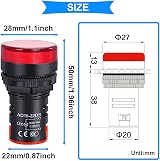 Xiatiaosann 22mm LED Indicator Light 110-220V AC/DC 5 Color Signal Lamp Panel view 4