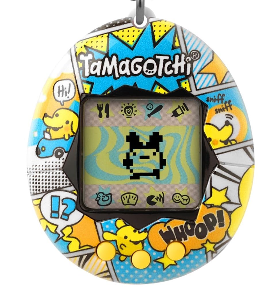 Bandai Tamagotchi Original Pochitchi Comic Book Shell | Tamagotchi Original Cyber Pet 90s Adults and Kids Toy with Chain | Retro Virtual Pets are Great Boys and Girls Toys or Gifts for Ages 8+