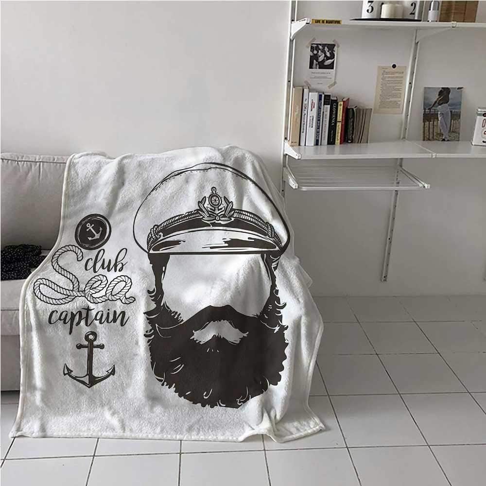 painting-home Bed Blanket Anchor, Hat and Beard Seaman Travel Camping Blankets for All Season Cozy Soft Comfort 30 x 40 Inch