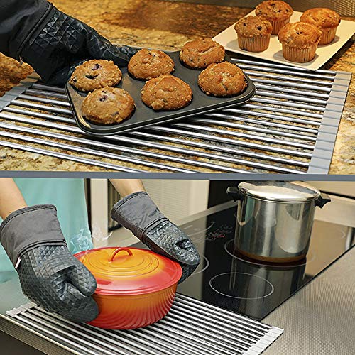 Over The Sink Multipurpose RollUp Dish Drying Rack, TOQI 20.5" x 15.7