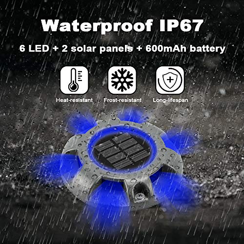 CHINLY Solar Driveway Lights LED Deck Dock Light Step Lighting Waterproof for Outdoor Pathway Garden Ground Yard Walkway Stair Markers 8pcs (RGBY)