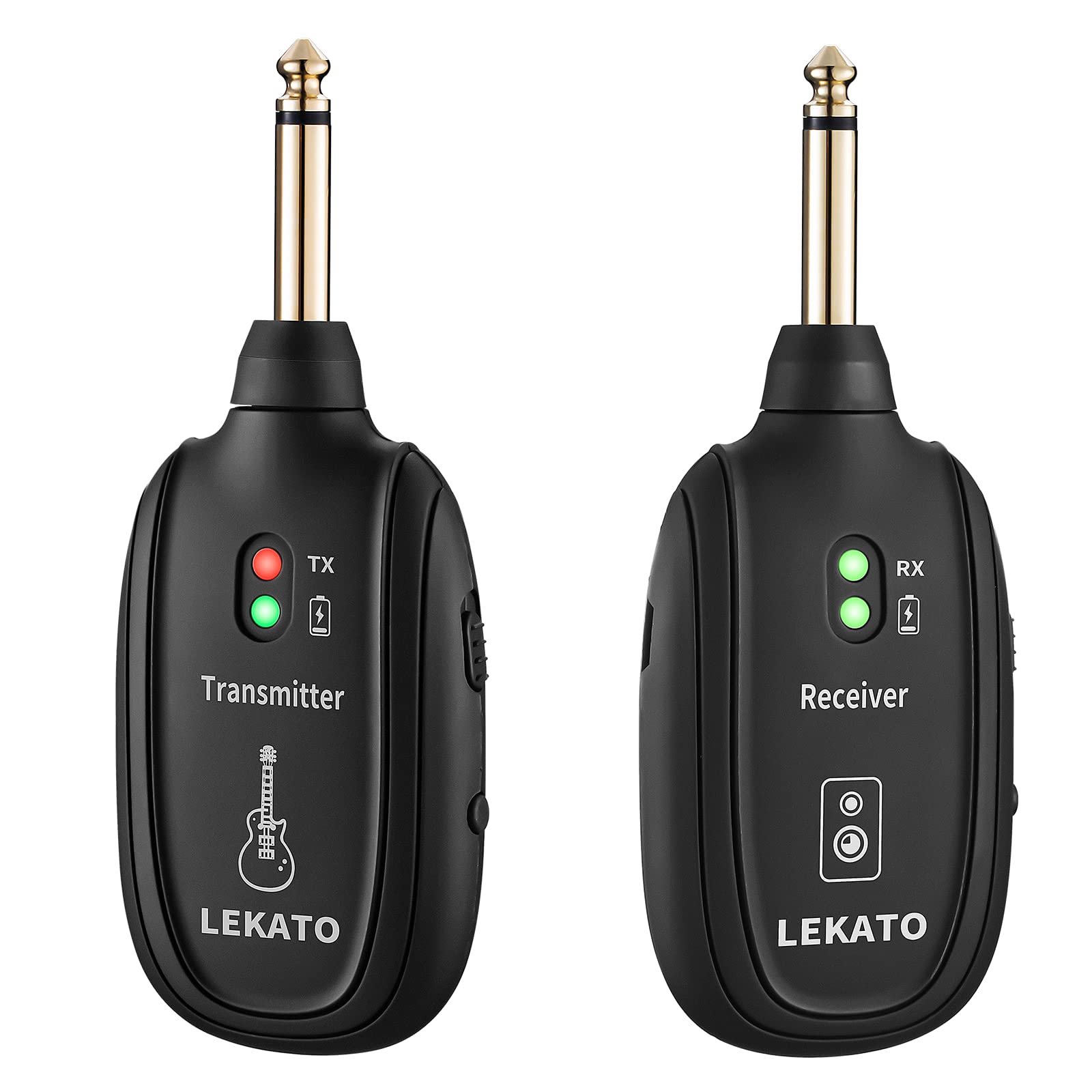 LEKATO Wireless Guitar System, Rechargeable Cordless Guitar Transmitter Receiver for Bass, Violin