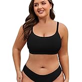 American Trends Plus Size Bikini Top for Women Large Bust Swim Tops Sports Swim Bra with Strong Support