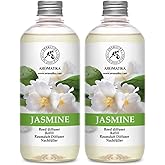 Reed Diffuser Refill With Jasmine Essential Oil 34 Fl Oz - 2x500ml - Fragrance Oil - Room Freshener - Floral Fragrance - Fresh and Long Lasting