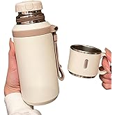 Travel Insulated Water Bottle - 600ml Stainless Steel Vacuum Coffee Cup, Vacuum InsulatedBottle With Cup, Portable Insulated Drink Bottle For Coffee Hot Drink And Cold DrinkWater Flask
