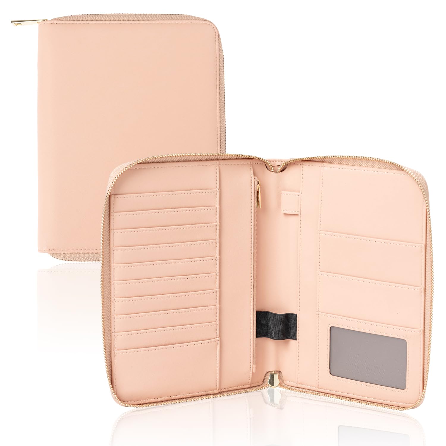 RIMARUHE 母子手帳ケース 【現役ママさん監修】大容量ｘ手首ストラップ付き (シャンパンピンク)商品画像