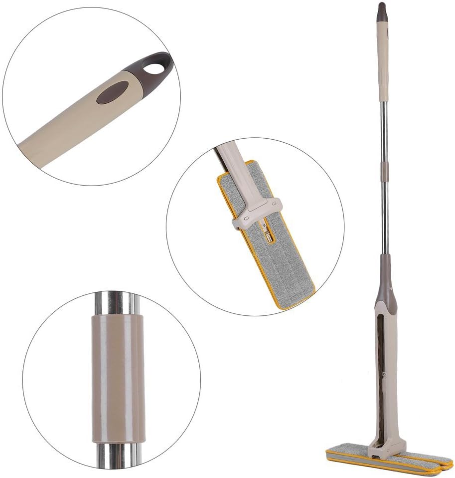 TataYung Dual Flipping Flat Mop - Lazy Mop Double Sided Mop Wet & Dry Mopping in 2 side-Free Washable, 360 ° Rotation