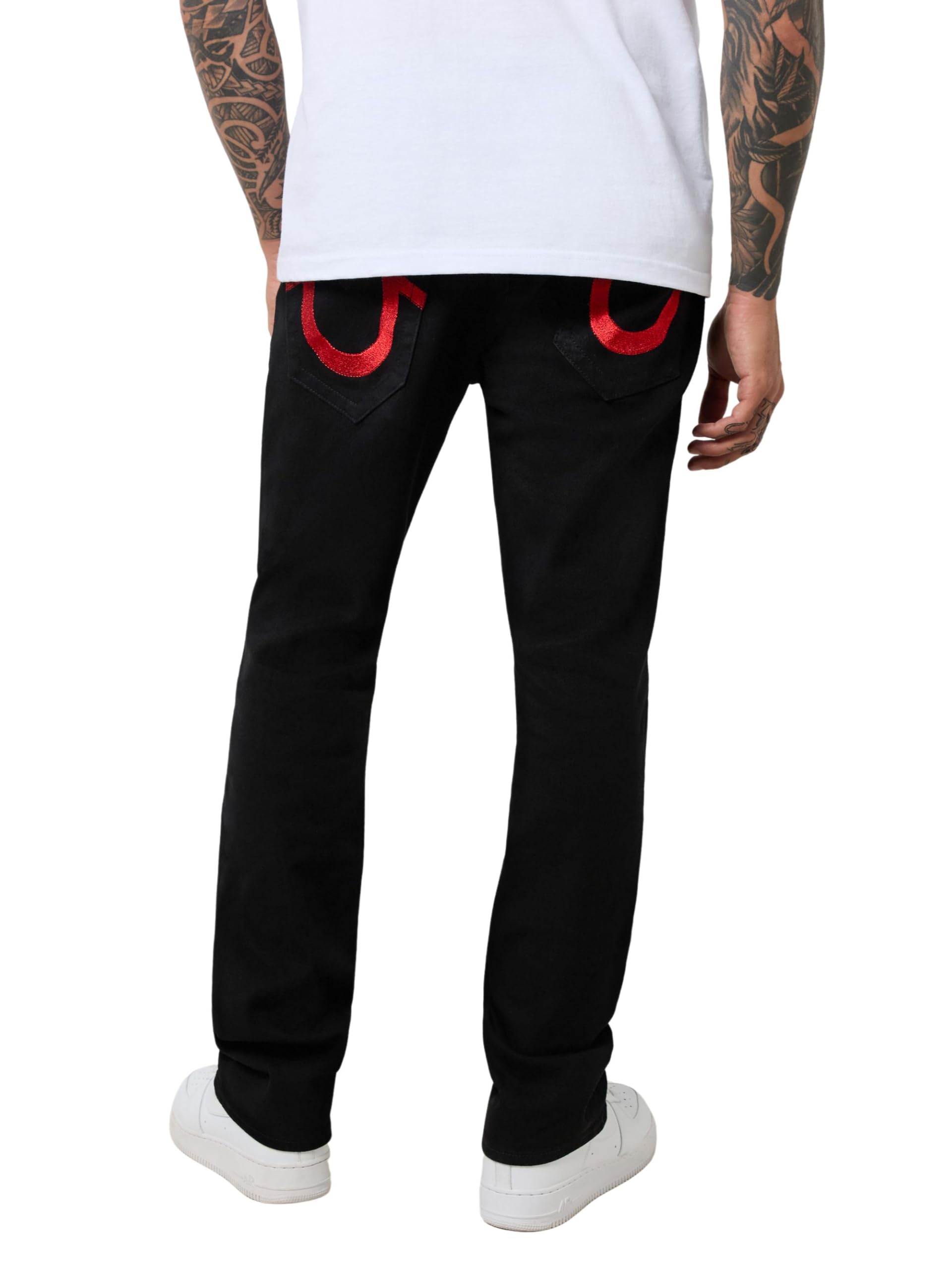 True Religion Men’s Ricky SN Flap 1/2″ Solid Lurex Logo, Rinse Black