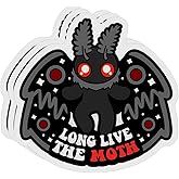 (Pack of 3) Mothman Live Laugh Lurk Cryptid Sticker, 3 Inches