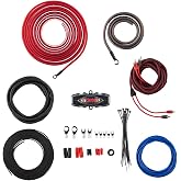 DS18 AMPKIT8 8 Gauge Amp Kit Amplifier Install Wiring 8 Ga Pro Installation Cables, 800 w (8 Gauge)