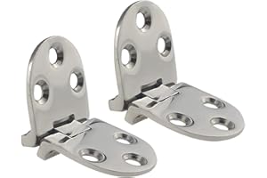 Pair of Marine Grade CAST Solid 316 SS Mirror Polished Door Hinges 2.6" L* 1.2" W for Boat, RVs