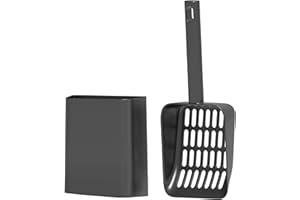 HYCHIPET Cat Pooper Scooper, 2 in 1 Cat Litter Scoop with Holder Stand Cat Stuff Cat Scooper for Litter Box Cat Accessories Cat Supplies Kitty Litter Scoop Heavy Duty and Easy Clean Scoop Away Cat Litter