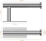 Ibergrif Chrome Toilet Roll Holder Self Adhesive Wall Mounted No Drilling view 3