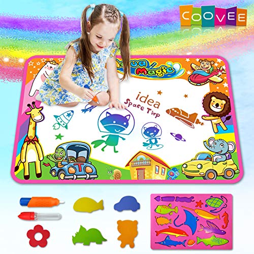 COOVEE Water Drawing Mat, Magic Aqua Doodle Mats 34" X 22" Arts Crafts Painting Pad Toys for Toddler Kids Age 2 to 9 Years Old Toddlers - Thumbnail 7
