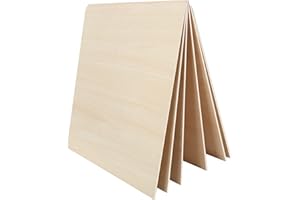 Dofiki 6 Pcs 1/8" Balsa Wood Plywood Sheet 3mm Basswood 11.8" x 11.8” x 1/8" Plywood Board for Laser Cutting Engraving Wood Burning Building Model 300 x300 x3mm